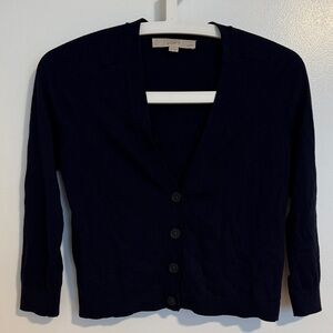 LOFT Women's Navy Cropped Cardigan